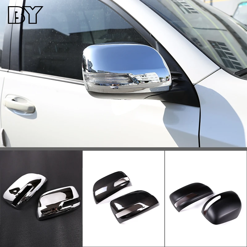 

2pcs Bright Silver Car Side Rear View Mirror Cover Trim Caps for Toyota Land Cruiser Prado 150 FJ 150 2018 2010-2019 Accessories