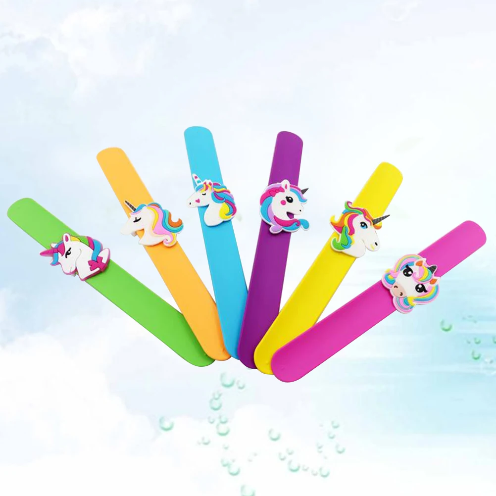 

6pc Silicone Bracelets Christmas Slapping Pat Wristbands Adjustable Hand Decoration Comfortable Soft for Family