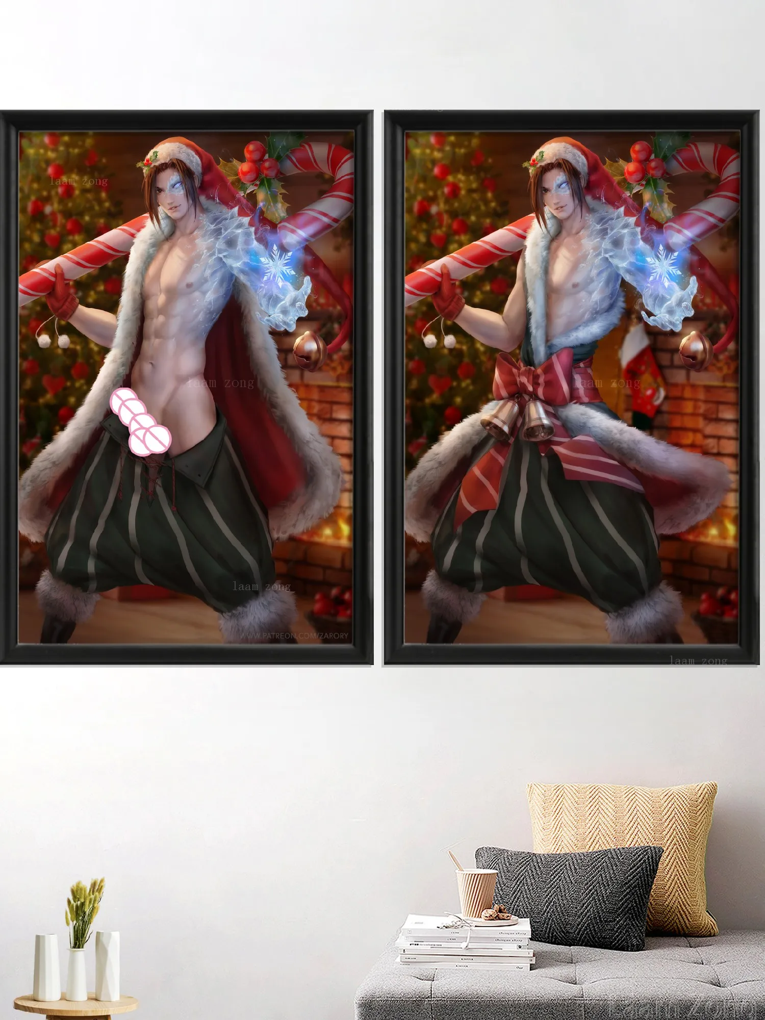 Jinx Yone-Cartoon Sexy Nude Male Kayn Anime Game Art-Poster, Living Bedroom Prints, Custom Wall Silk Home