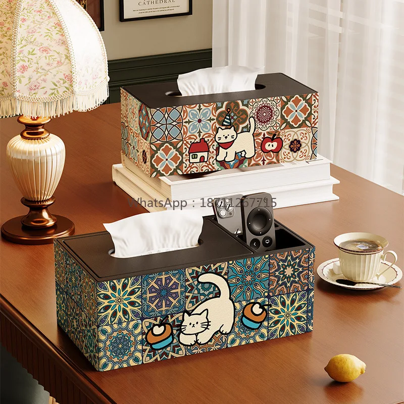 High-end tissue box holder, storage box for living room coffee table