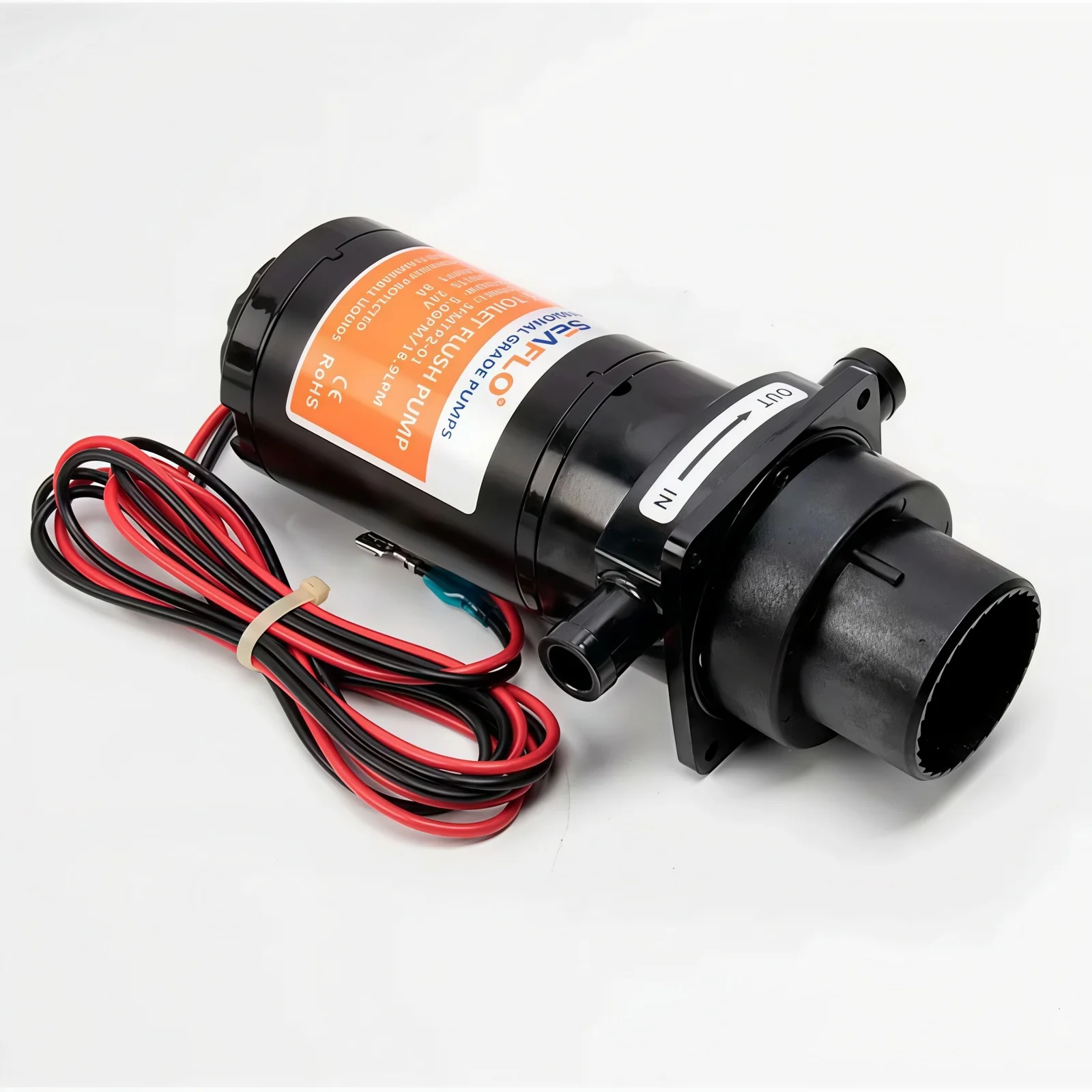 SEAFLO 12V/24V 18.9LPM Electric Marine RV Toilet Macerator Pump, Self-Priming, Flexible Impeller