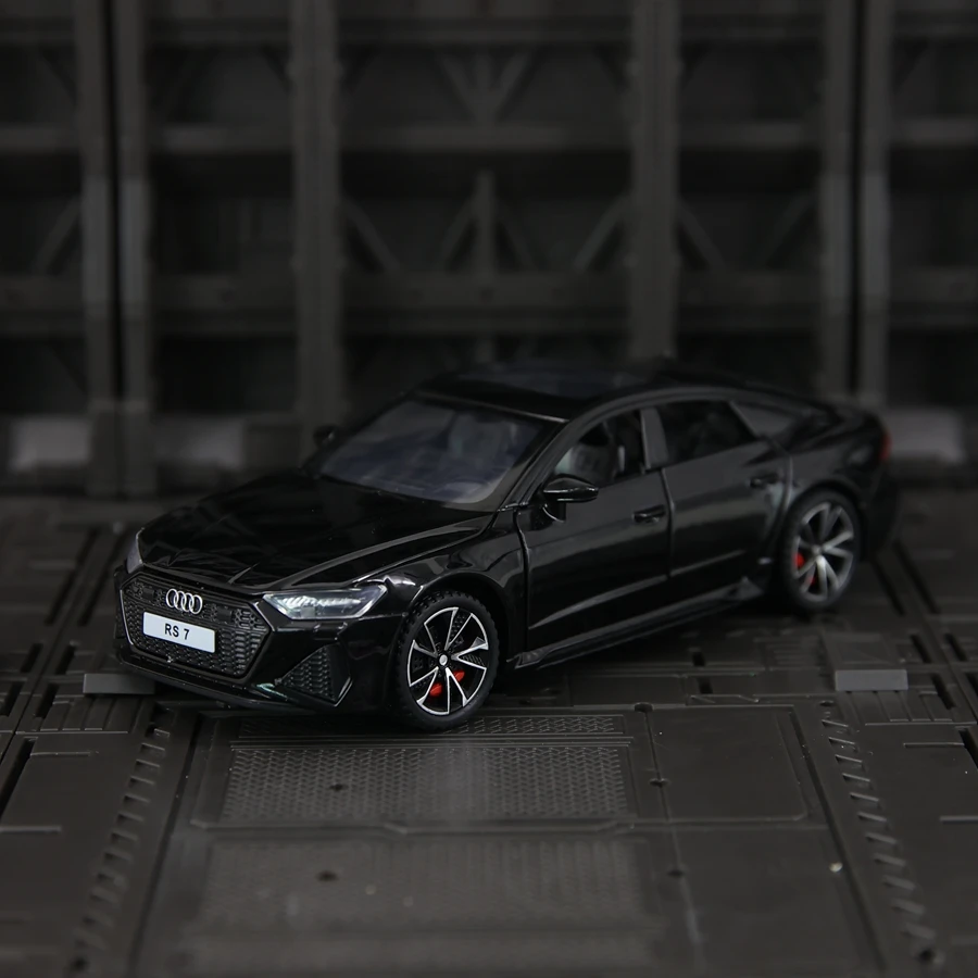 

1:32 RS7 coupe alloy car model ornaments front wheel steering shock-proof toy doors and hood trunk can be opened