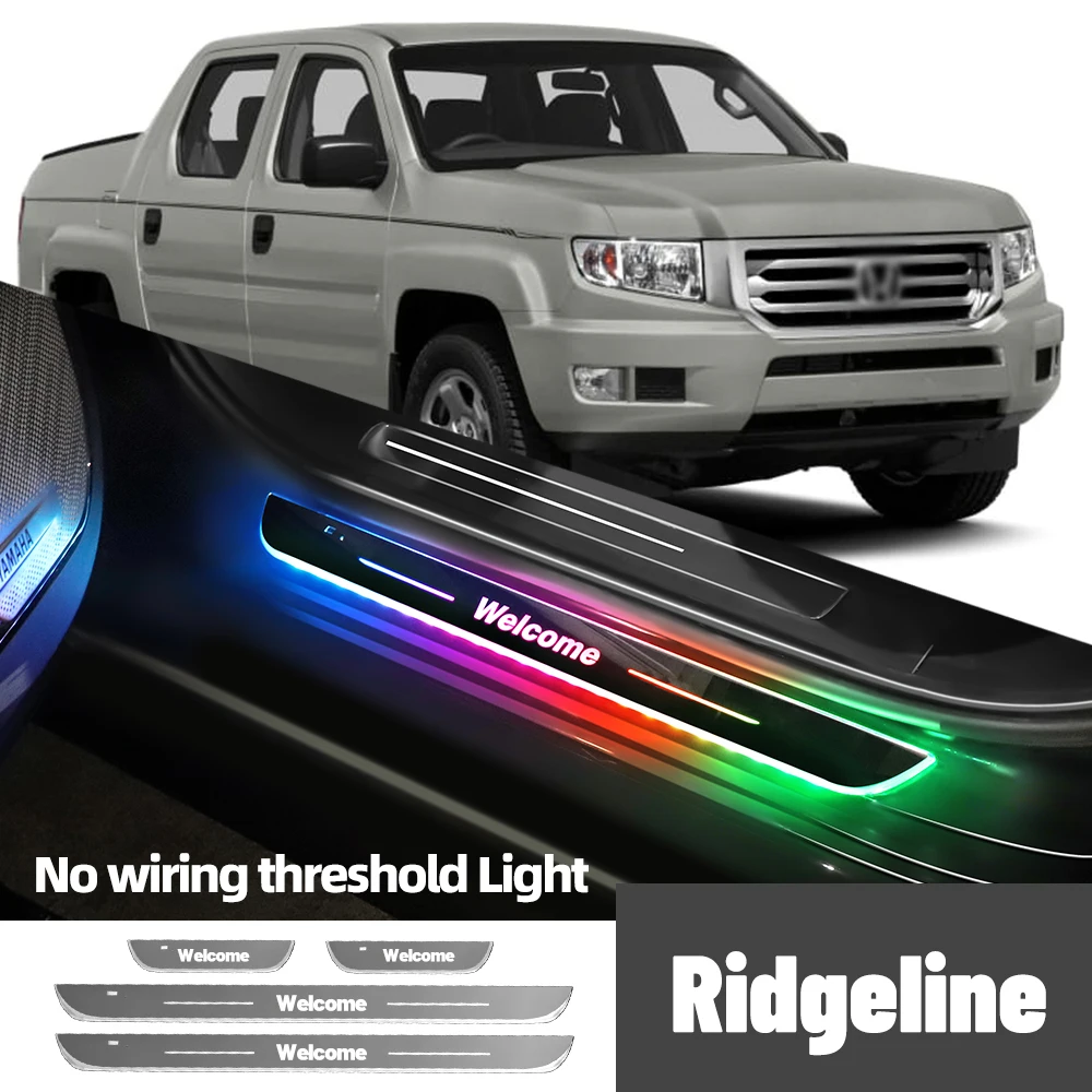 For Honda Ridgeline 2006-2022 2017 2018 2020 Car Door Sill Light Customized Logo LED Welcome Threshold Pedal Lamp Accessories