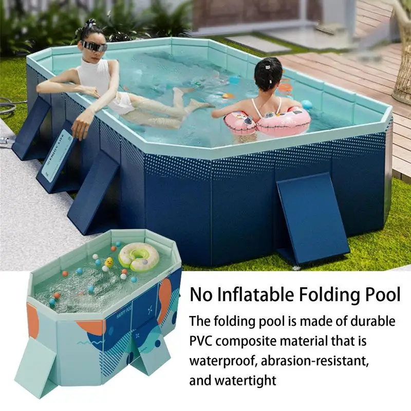 Collapsible Swimming Pool Hard Frame PVC Above Ground Swimming Pool Inflation Free Water Play Bath Pool For Outdoor Patio Deck