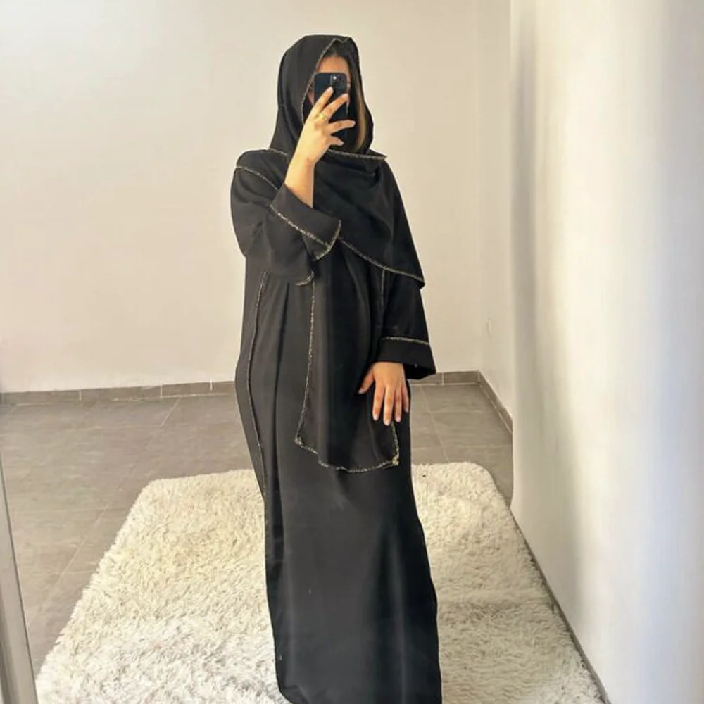 Moda damska muzułmańska hidżab sukienka z długim rękawem eleganckie luźne sukienki Maxi szata Femme IsIamic turcja Abaya