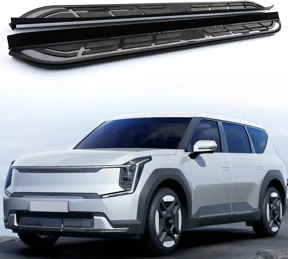 

2 шт. фиксированные доски для бега, боковые ступеньки, защита для ног с кронштейнами, черный, подходит для Kia EV9 2024 2025 2026