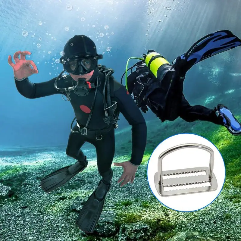 Anillo D para buceo, hebilla de cinturón, anillo D para buceo, diseño de diente de sierra, accesorios de buceo de alta durabilidad, surf, buceo,