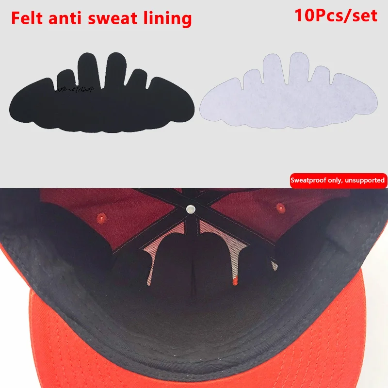 

10Pcs Hat Sweat Liner Shields Absorbing Pad Prevents Stains Protector Bands For Baseball Golf Cap Men Women