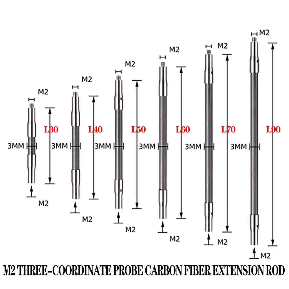 

M2 carbon fiber extension rod three-coordinate probe three-dimensional stylus extension rod extension rod thread M2