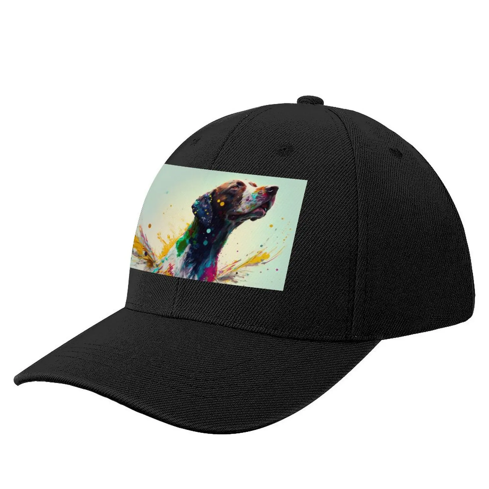 

German Pointer Dog Synesthetic Splash Painting Baseball Cap Mountaineering Fishing cap Women Men's