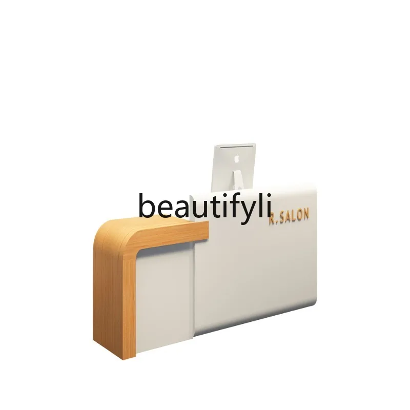 เคาน์เตอร์แคชเชียร์เรียบง่ายทันสมัยร้านขายเสื้อผ้าบาร์ร้านเสริมสวยโต๊ะต้อนรับขนาดเล็ก