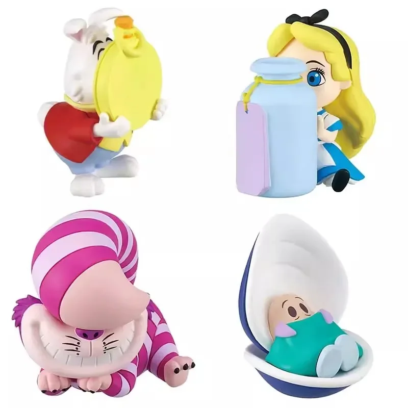 

TOMY Genuine 4Pcs Gashapon Hide Seek Disney Alice in Wonderland Anime Figure Toys For Kids Gift Collectible Model Ornaments