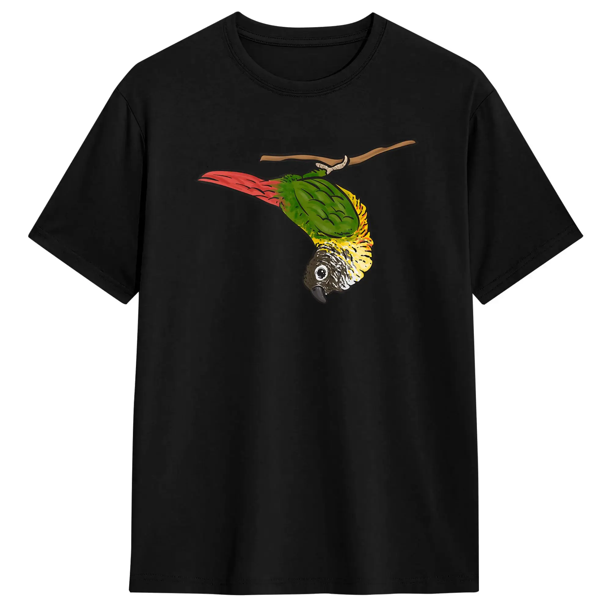 Green Cheek Conure Parrot Bird Conure T Shirt Men's  Pure Cotton T-Shirts Round Collar Tee Shirt Short Sleeve Clothing Graphic