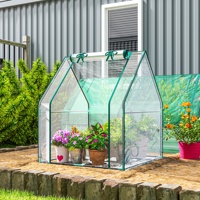 Outsunny small greenhouse with clear waterproof PE fabric Base