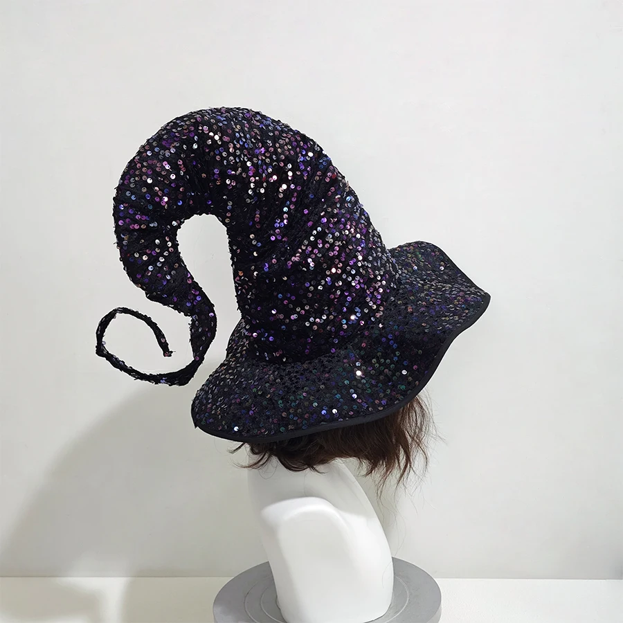 Chapeau de sorcière Halloween chapeau de sorcière paillettes chapeau le plus lourd scène atmosphère vacances fête habiller chapeau Cosplay chapeau décoratif