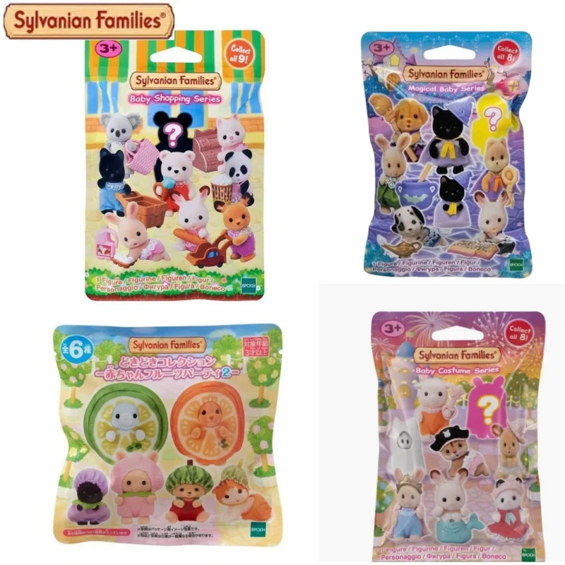 Nuove famiglie SYLVANIAN Scatola cieca Baby Mini Doll Dress Up Fruit Makeup Magic Party Mystery Box Borsa fortunata Regali di compleanno per bambini