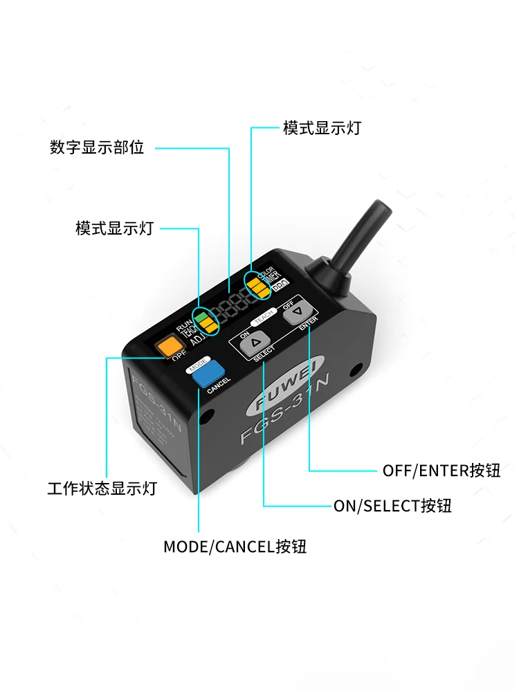 Dual-mode Color Color Recognition Sensor, Infrared Precision, High Color Label, Photoelectric Switch Sensing, FGS-31