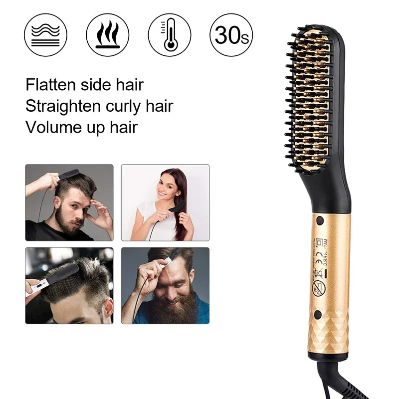 Professionele Haarkam Borstel Baard Stijltang Multifunctionele Haar Rechttrekken Kam Haarkrultang Snelle Verwarming Styling Tools