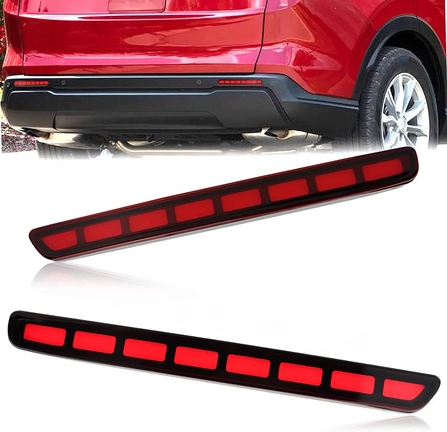 

Red LED Rear Bumper Reflector Light For Honda CRV CR-V 2023 Brake Sequential Turn Signal Tail Fog Lamp Accessories