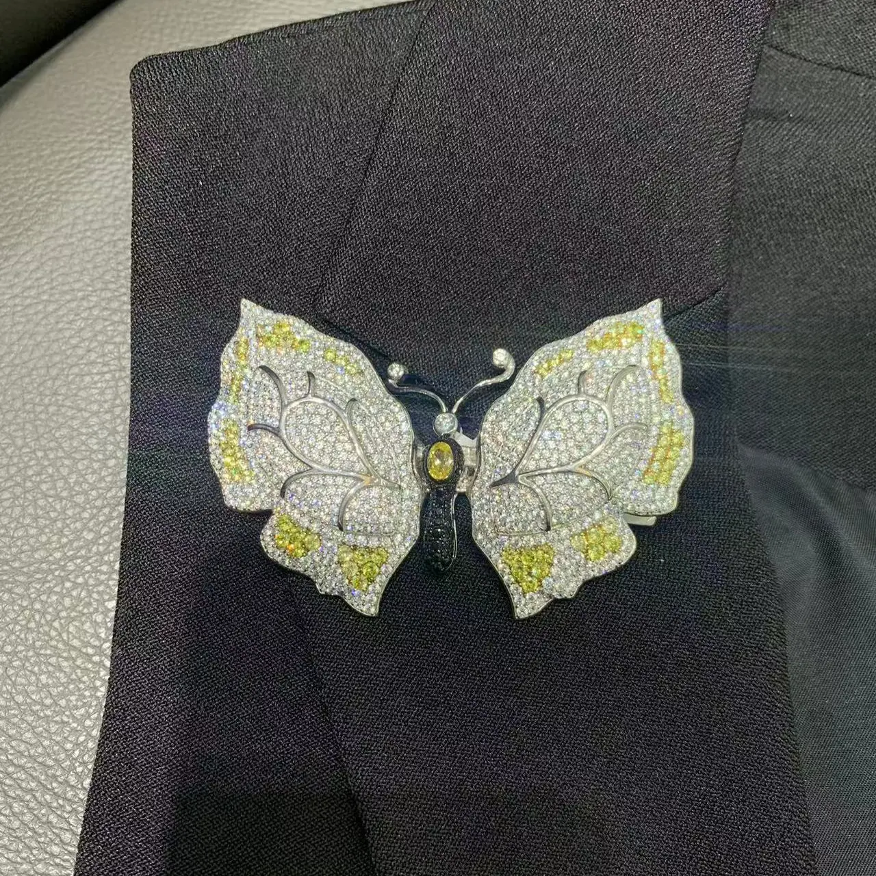 big butterfly brooch 925 sterling silver with cubic zircon luxury fine women jewerly