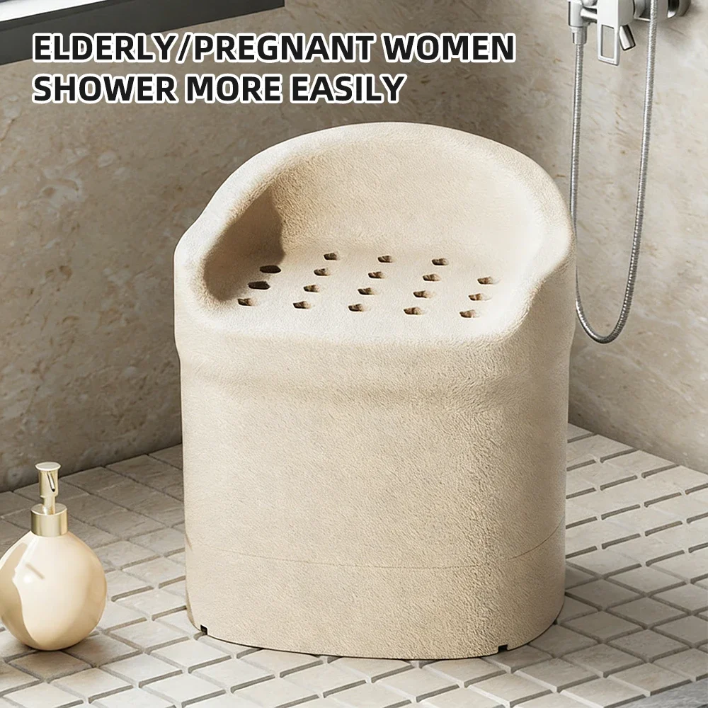 Toilet Multi-functional Bath Stool High Load-bearing Solid Color Dual-purpose Shower Chair Non-slip Safety Old Man Bath Stool