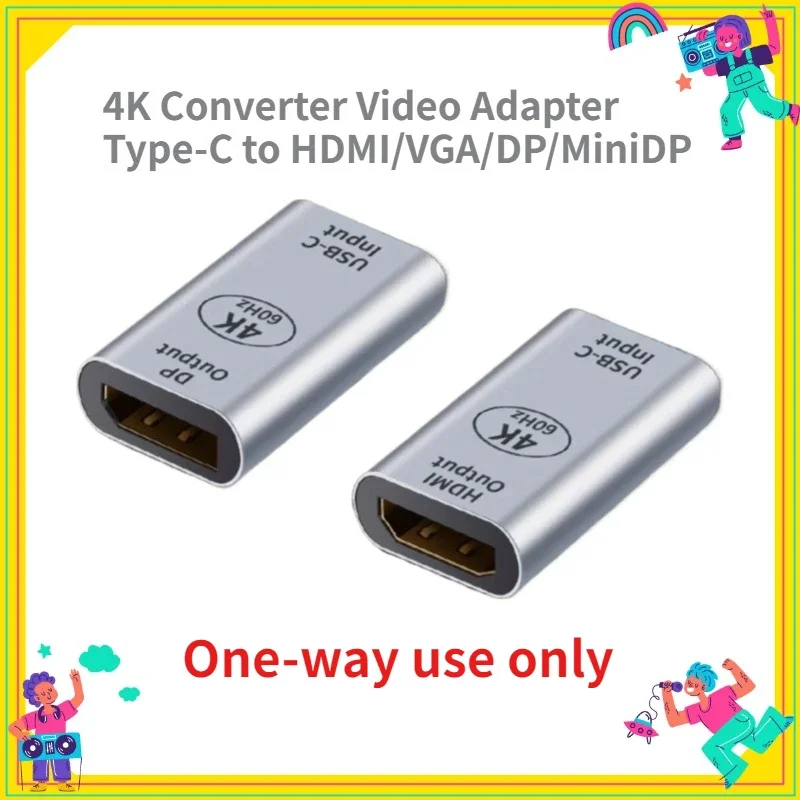 

1PCS HDMI-compatible Type C Adapter to DP/VGA/Mini DP/RJ45 4K/8K 60Hz Vedio Transfer Converter for Laptop Phone Macbook Pro Air