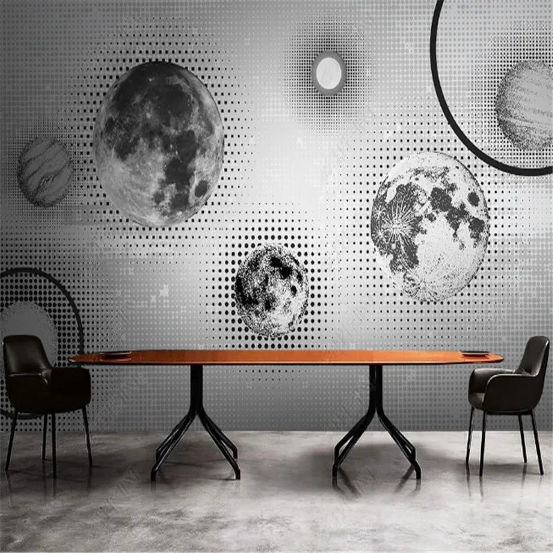 Modern Minimalist Wallpaper for Living Room Wave Dot Planet Fashion American TV Background Wall Paper Home Decor 3D Mural