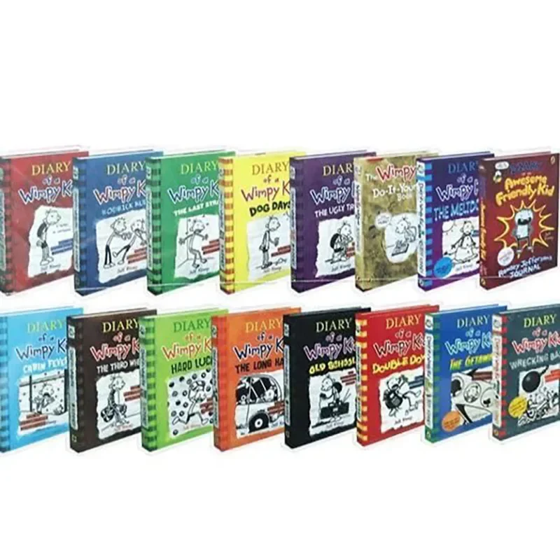 A Full Set of 16 Volumes Diary of Wimpy Kid English Book Diary of Wimpy Kid Boxed Children's Fiction Books