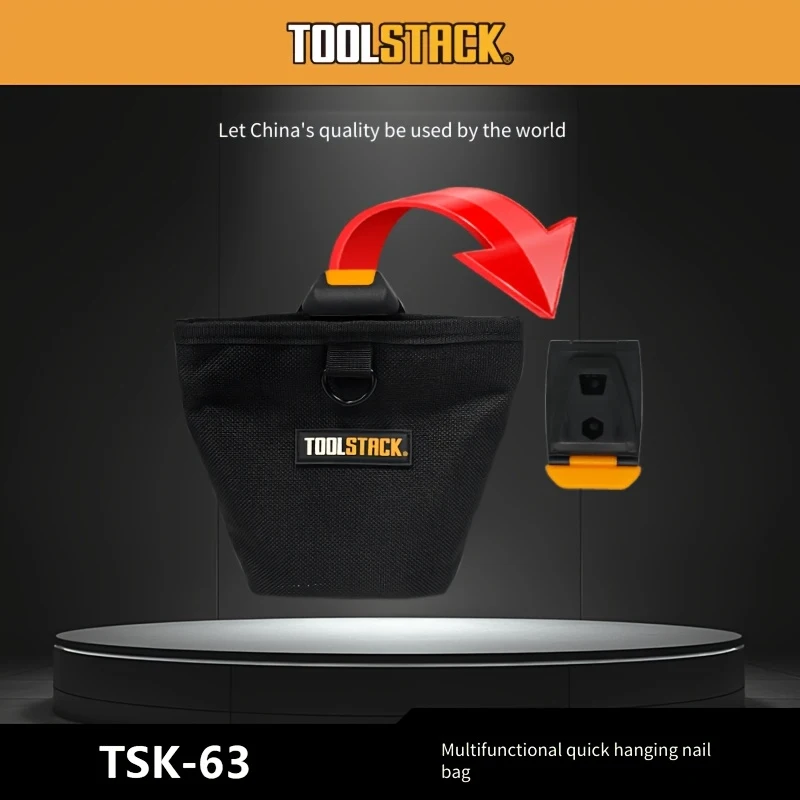 

TOOLSTACK 1200D Водонепроницаемая износостойкая многофункциональная сумка для инструментов из ткани Оксфорд, поясная сумка быстрого крепления для столярных и электромонтажных работ