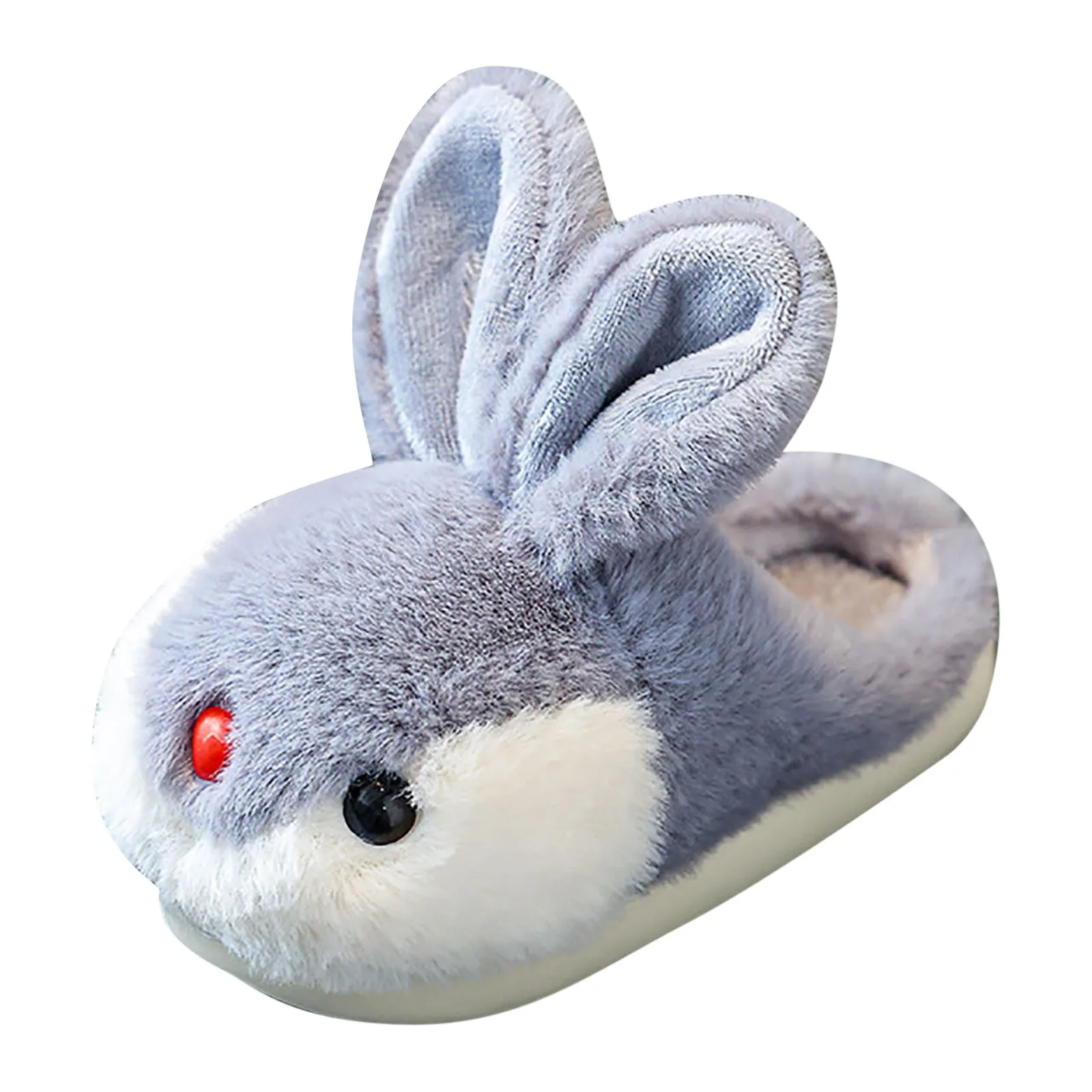 Winter Children\'s Cotton Slippers Warm Winter Non-slip Cartoon Cute Rabbit Boys And Girls Soft Sole Home Kids Plush Animals Slip