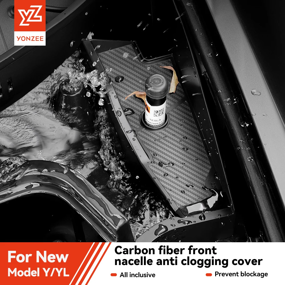 

YZ для Tesla Model 3 Highland и Model Y Juniper 2026: Защитная крышка переднего отсека от засоров, аксессуар для предотвращения попадания воды и листьев в водостоки