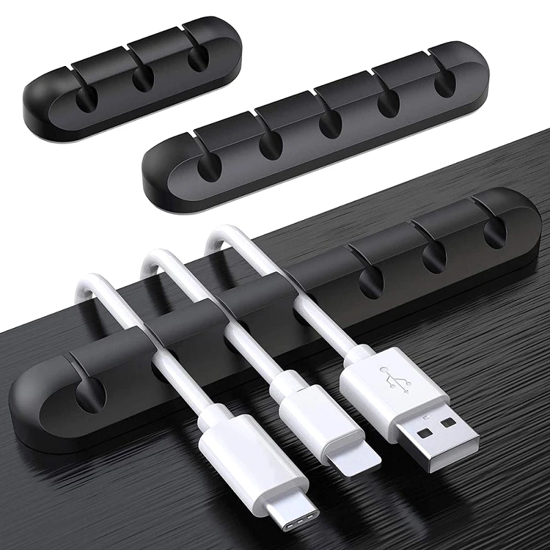 Cable Organizer Management Wire Holder Flexible USB Cable Winder Tidy Silicone Clips For Mouse Keyboard Earphone Protector