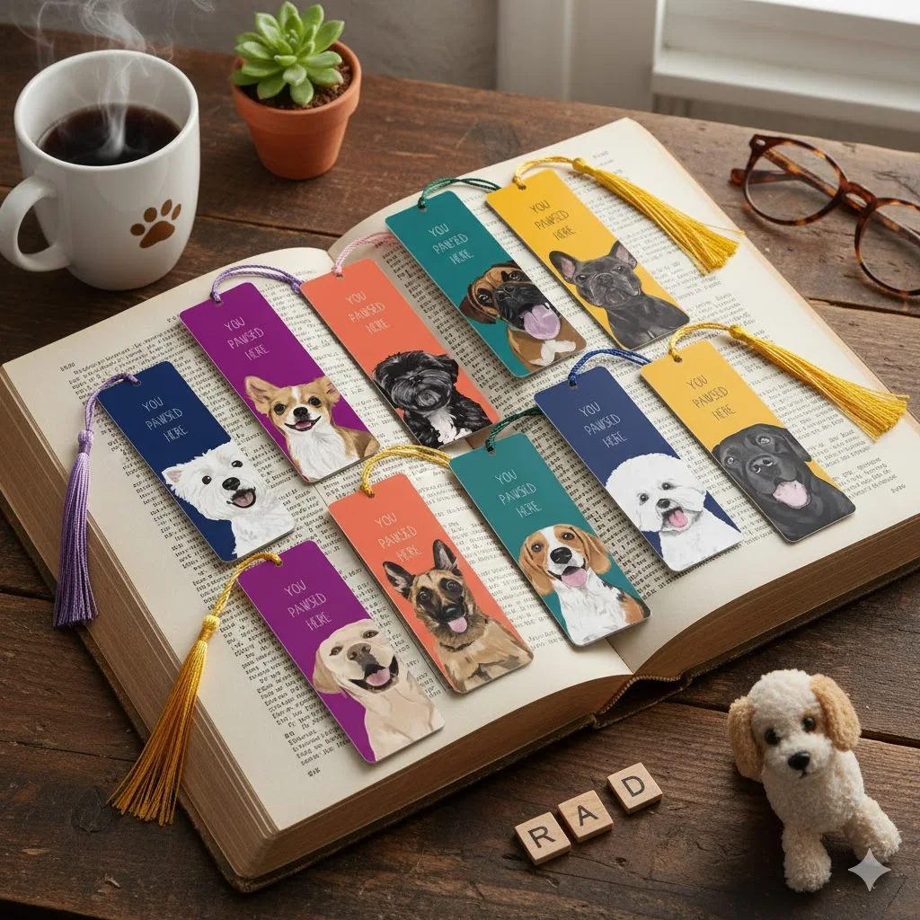 

Cute Dog Bookmarks Kids & Adult Reading Accessories Library Classroom & Personal Books Gift Idea for Dog Enthusiasts & Book Love