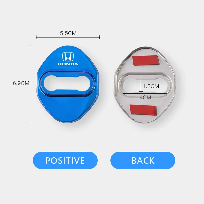 자동차 문짝 잠금 커버 스테인레스 스틸 보호 액세서리, 혼다 CRV 어코드 핏 시빅 베젤 오디세이 파일럿 재즈 시티, 4 개