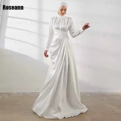 Muslim 2024 High Quality Mermaid Wedding Dresses Brush Train Ruffle Full Draped Pleat Floor Length Bride Dress robe de mariée