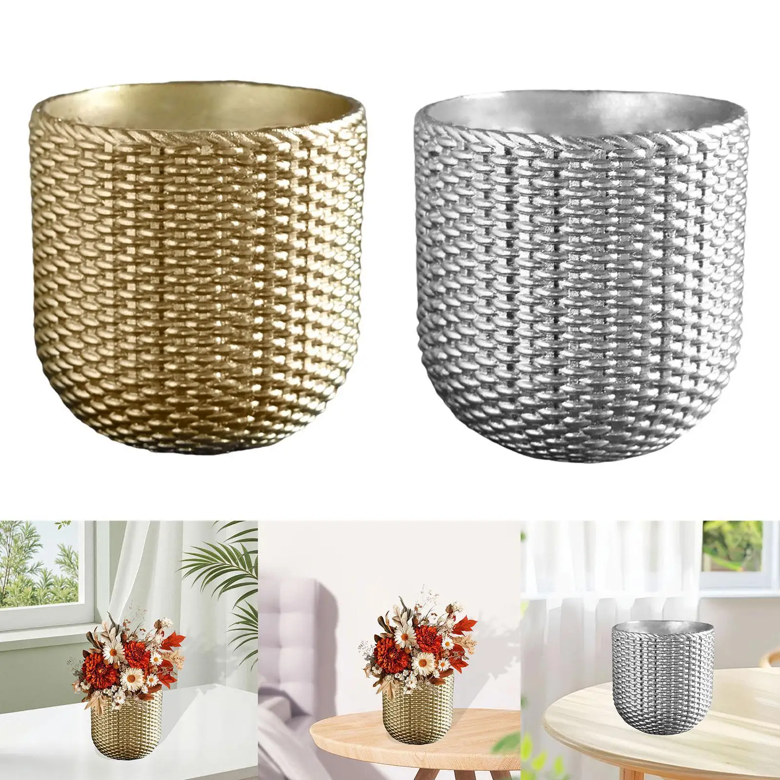 

Resin Flower Pot Creative Tabletop Ornament for Indoor Plants Desk Balcony