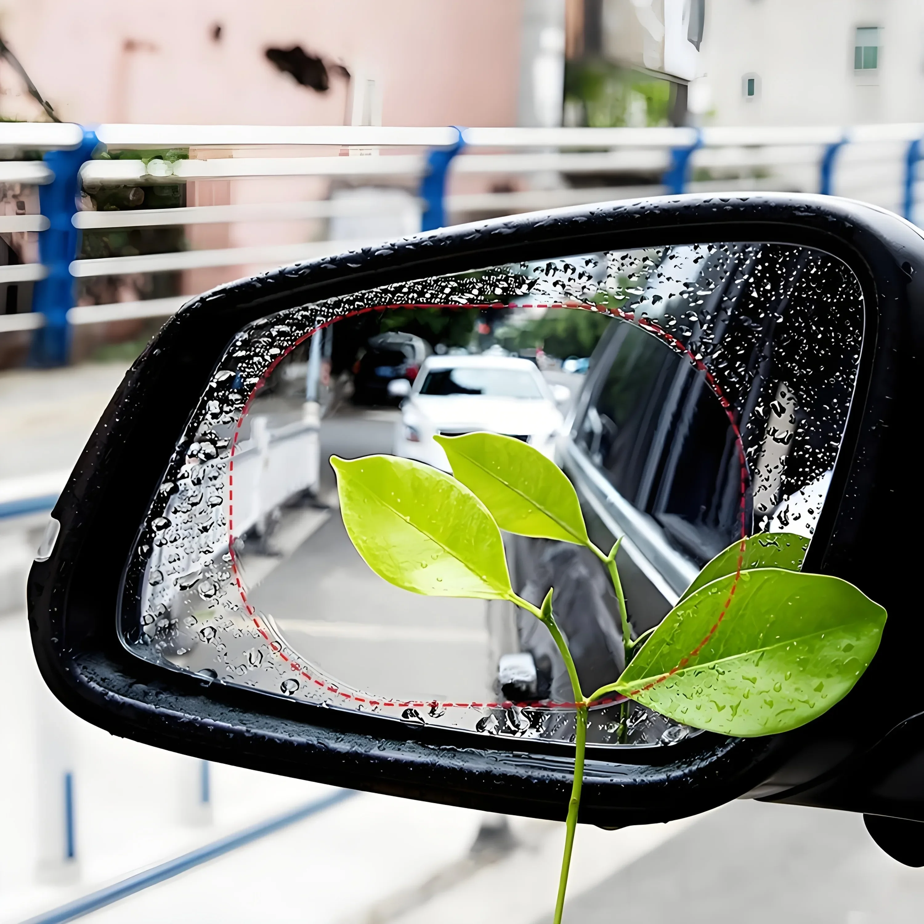 

2 pairs of waterproof anti-fog film for car rearview mirrors - splash-proof rain coating, safe driving in heavy rain