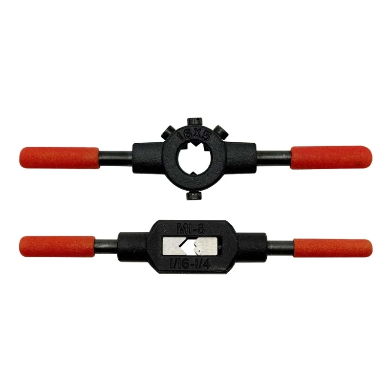 02DC Tap Holder and Die Stock Set with Distinct Holder Structures for Internal and External Thread Cutting, Repair Tasks