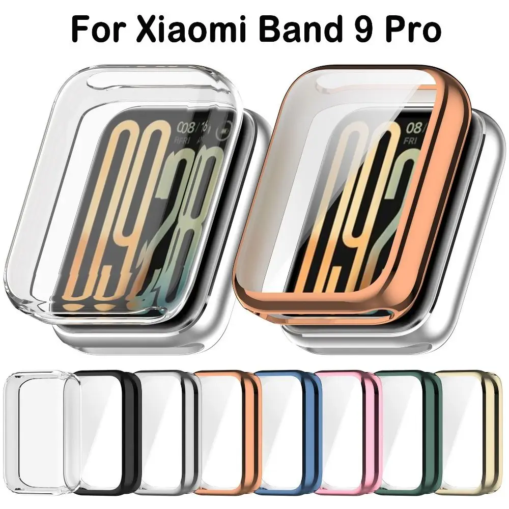 New TPU Screen Protector Case for Xiaomi Mi Band 9 Pro Full Cover All-Around Protective Bumper for MiBand 9 Pro Watch Accessory