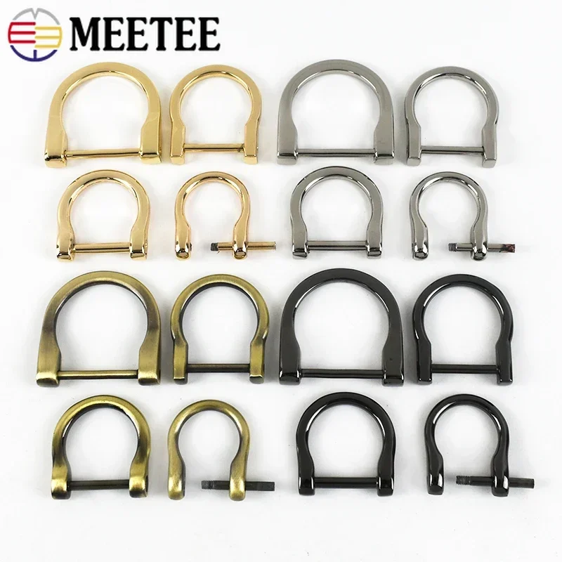 Meetee 2/4/10Pcs Metal Buckles D Ring Detachable Clasps Bag Strap Chains Side Connect Hook Buckle Replace Hardware Accessories