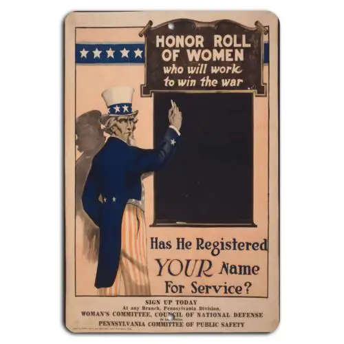 Join the Roll: Support the War Effort!-Aluminum-tin sign