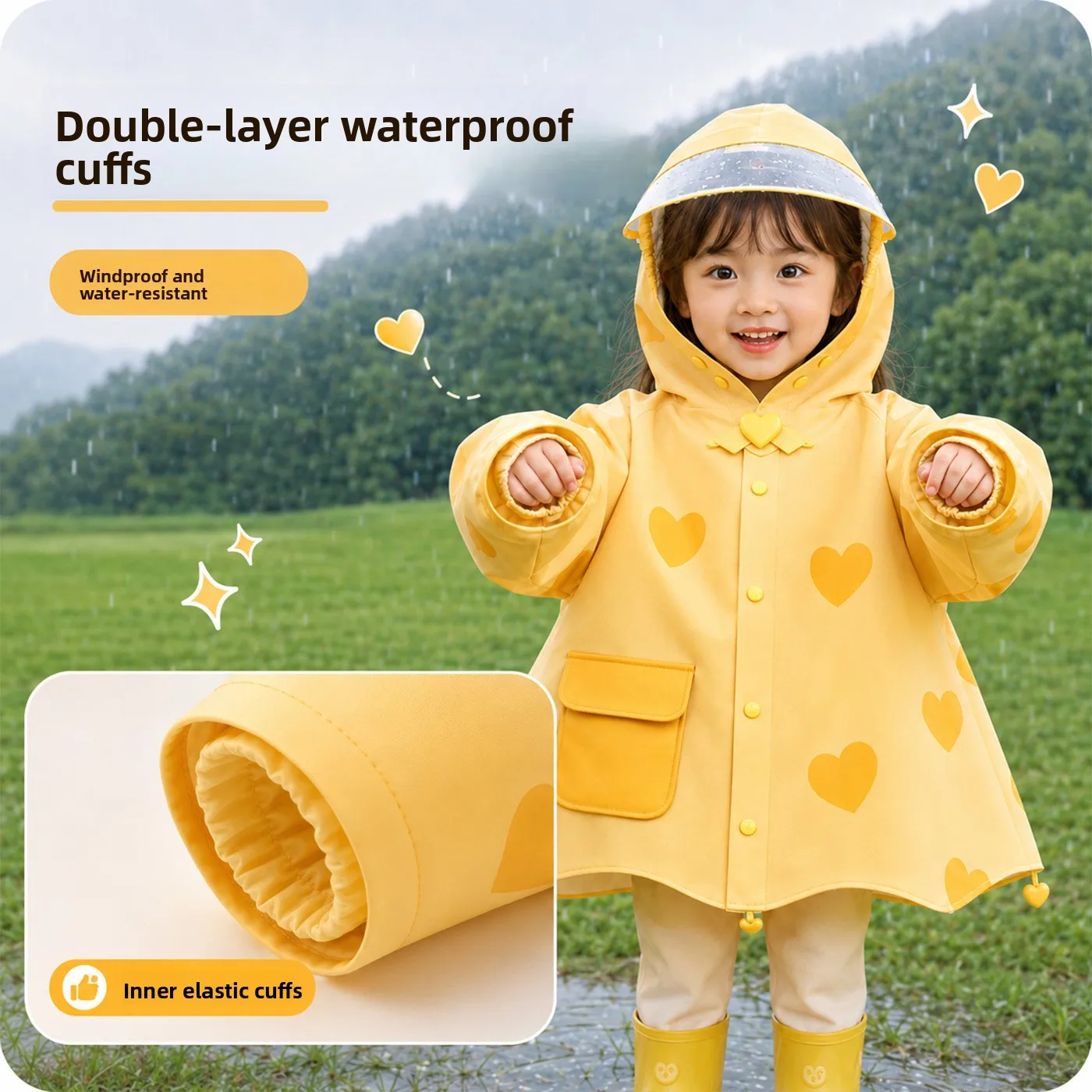 Lightweight Soft Children's Raincoat New Style Waterproof Kindergarten Backpack Position Baby Outwear Raincoat Water Suit