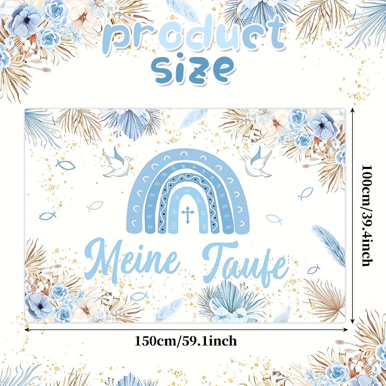 لافتة حفلات ميني تاوفي ديكو فور جينج بلاو، لافتة مينز تاوف ريجينبوجين خلفية تاوف كونفير