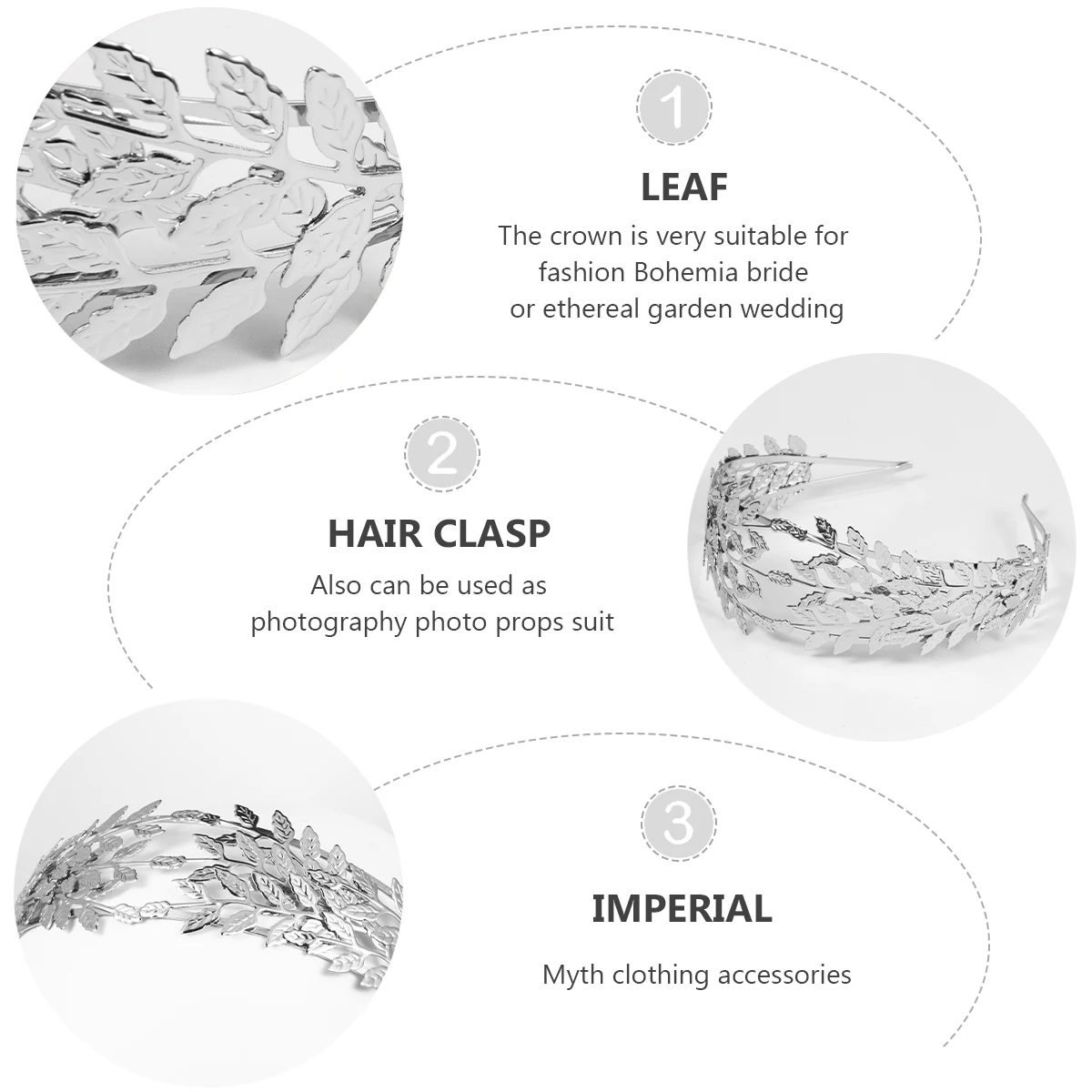 

Baroque Headband Wedding Hair Accessories Lady Girl Running Leaf Alloy Headdress for Female Accessory