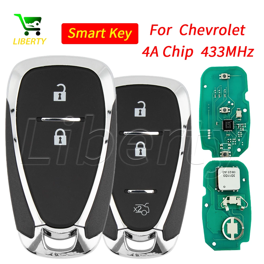 

Liberty 4A Chip 433MHz Proximity Smart Remote Control Car Key Fob for Chevrolet Orlando JM Trax Tracker Vehicle Keyless Go Card