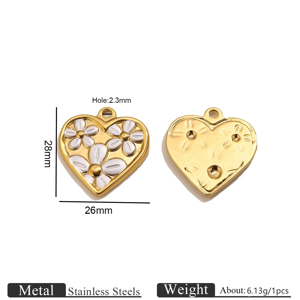 14pcs DIY Mix Stainless Steel Oil-drop Love Flower Pendant Jewelry Accessories Bracelet Earring