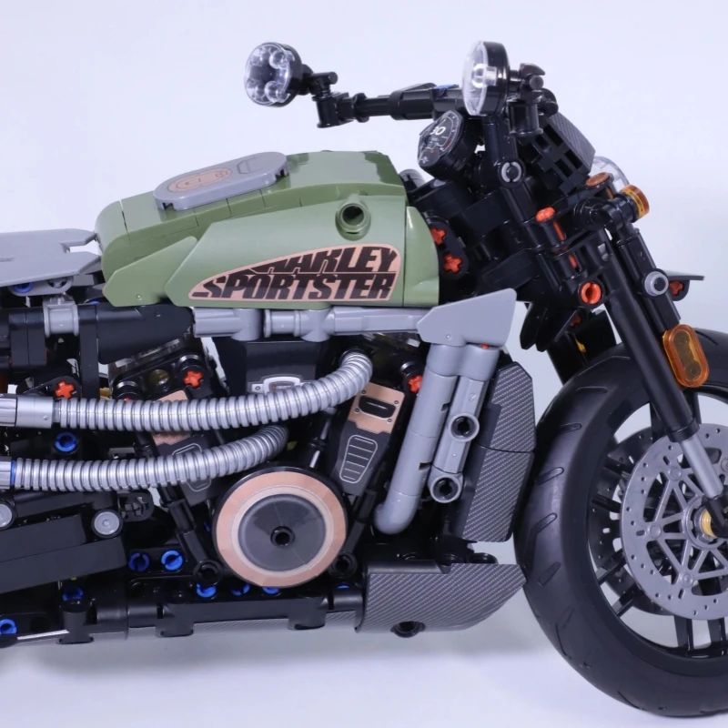 Bloques de construcción técnicos para motocicleta Duke Harleys, locomotora, modelo Racer, montaje de vehículo, ladrillos, juguete, regalos para niños, 634 Uds.