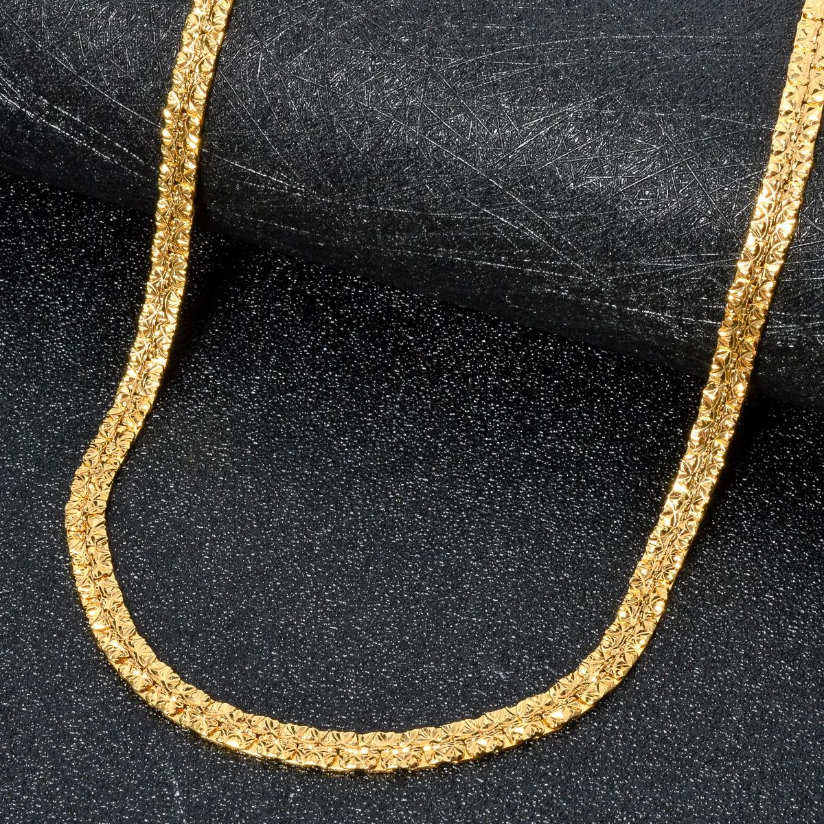Hip Hop Jewelry 18k Gold Color Cuban Link Chain Necklace For Men Collar High Quality Metal Texture Women Fashion Charm Jewelry