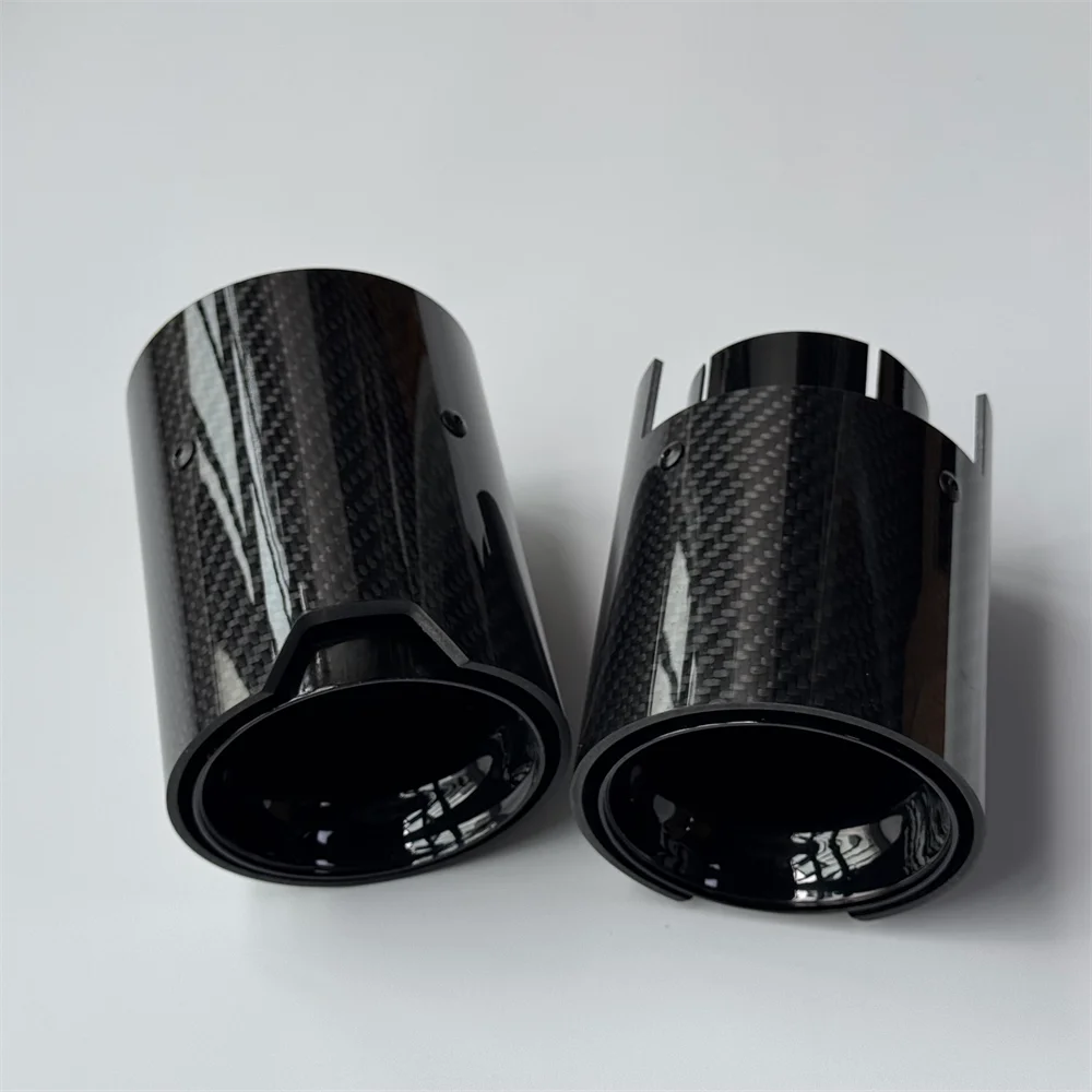 1Pcs M Performance Logo Glossy Black M2 M3 M4 M5 Carbon Exhaust Pipe Tip For M135i M235i M345i M240i M340i Tailpipe Muffler tips