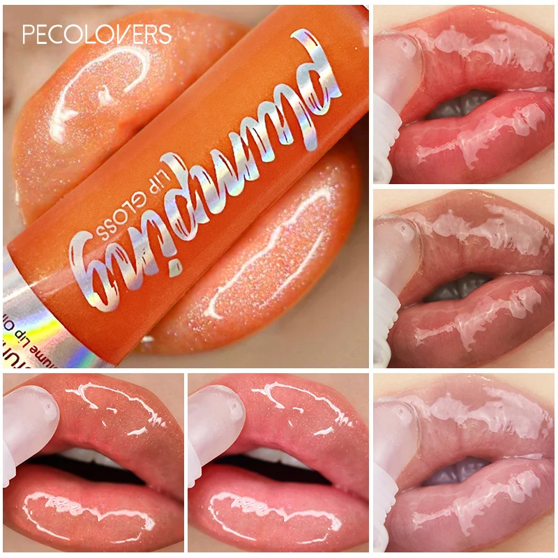 1PC Jelly Moisturizing Lip Oil Lip Gloss Hydrating Moisturizing Plumping Lip Glow Oil Tinted Non-sticky Clear Lip Coat